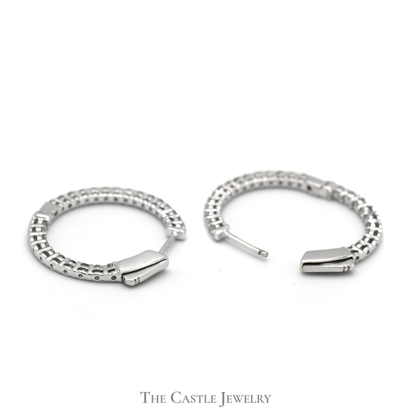 1cttw Inside Out Hollywood Hoop Earrings in 14k White Gold