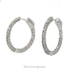 1cttw Inside Out Hollywood Hoop Earrings in 14k White Gold - Thumbnail 2