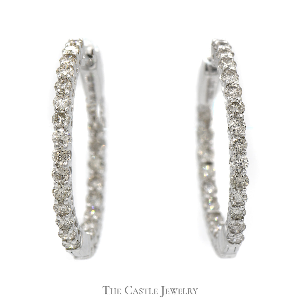 2cttw Inside Out Hollywood Hoop Earrings in 14k White Gold
