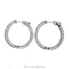 2cttw Inside Out Hollywood Hoop Earrings in 14k White Gold - Thumbnail 2
