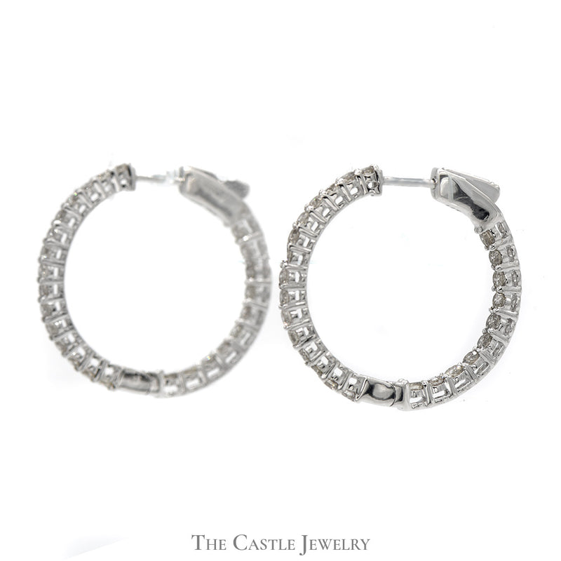 2cttw Inside Out Hollywood Hoop Earrings in 14k White Gold
