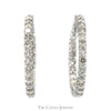 Hollywood Hoop In and Out 7cttw Diamond Earrings in 14k White Gold - Thumbnail 1