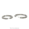 Hollywood Hoop In and Out 7cttw Diamond Earrings in 14k White Gold - Thumbnail 3