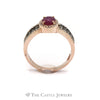 Effy Oval Ruby Ring with Brown & White Diamond Accents in 14k Rose Gold - Thumbnail 4