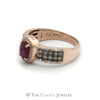 Effy Oval Ruby Ring with Brown & White Diamond Accents in 14k Rose Gold - Thumbnail 3