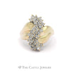 1/2cttw Wavy Diamond Cluster Ring in 10k Yellow Gold - Thumbnail 1