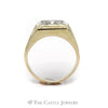 1/2CTTW Round Cut Diamond Solitaire Ring with Fancy Designed Sides in 14KT Yellow Gold - Thumbnail 2