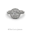 .75cttw Round Diamond Cluster Ring with Diamond Halo & Accents in 14k White Gold - Thumbnail 1