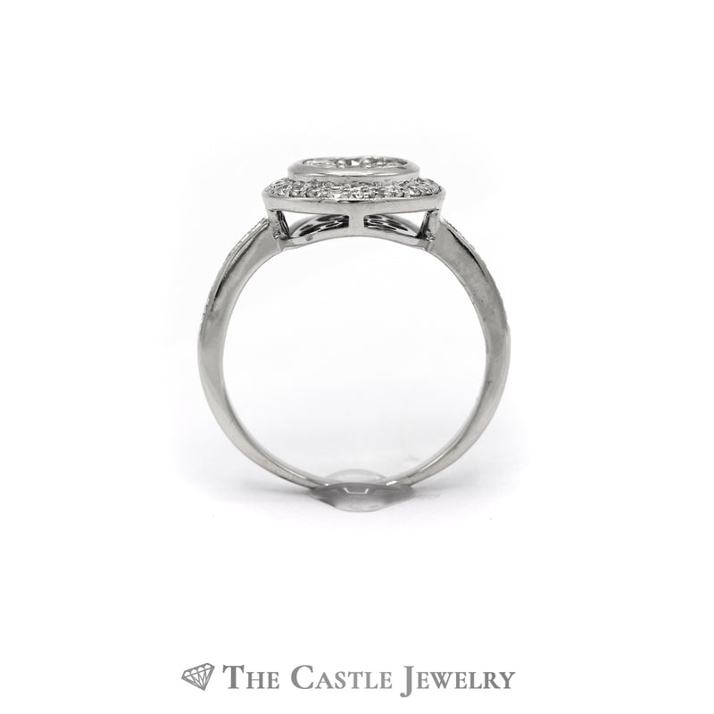 .75cttw Round Diamond Cluster Ring with Diamond Halo & Accents in 14k White Gold