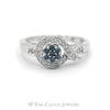 .25CTTW Blue and White Diamond Swirl Cluster Ring in 10KT White Gold - Thumbnail 1