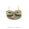 Oval Bezel Set Blue Topaz Earrings in 14k Yellow Gold - Thumbnail 2