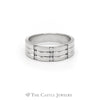 Gent's .25CTTW Round Vertical Row Diamond Band in 10KT White Gold - Thumbnail 1