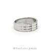 Gent's .25CTTW Round Vertical Row Diamond Band in 10KT White Gold - Thumbnail 3