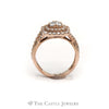 1CTTW Double Halo Engagement Ring with Diamond Sides in 10KT Rose Gold - Thumbnail 2