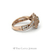 1CTTW Double Halo Engagement Ring with Diamond Sides in 10KT Rose Gold - Thumbnail 3