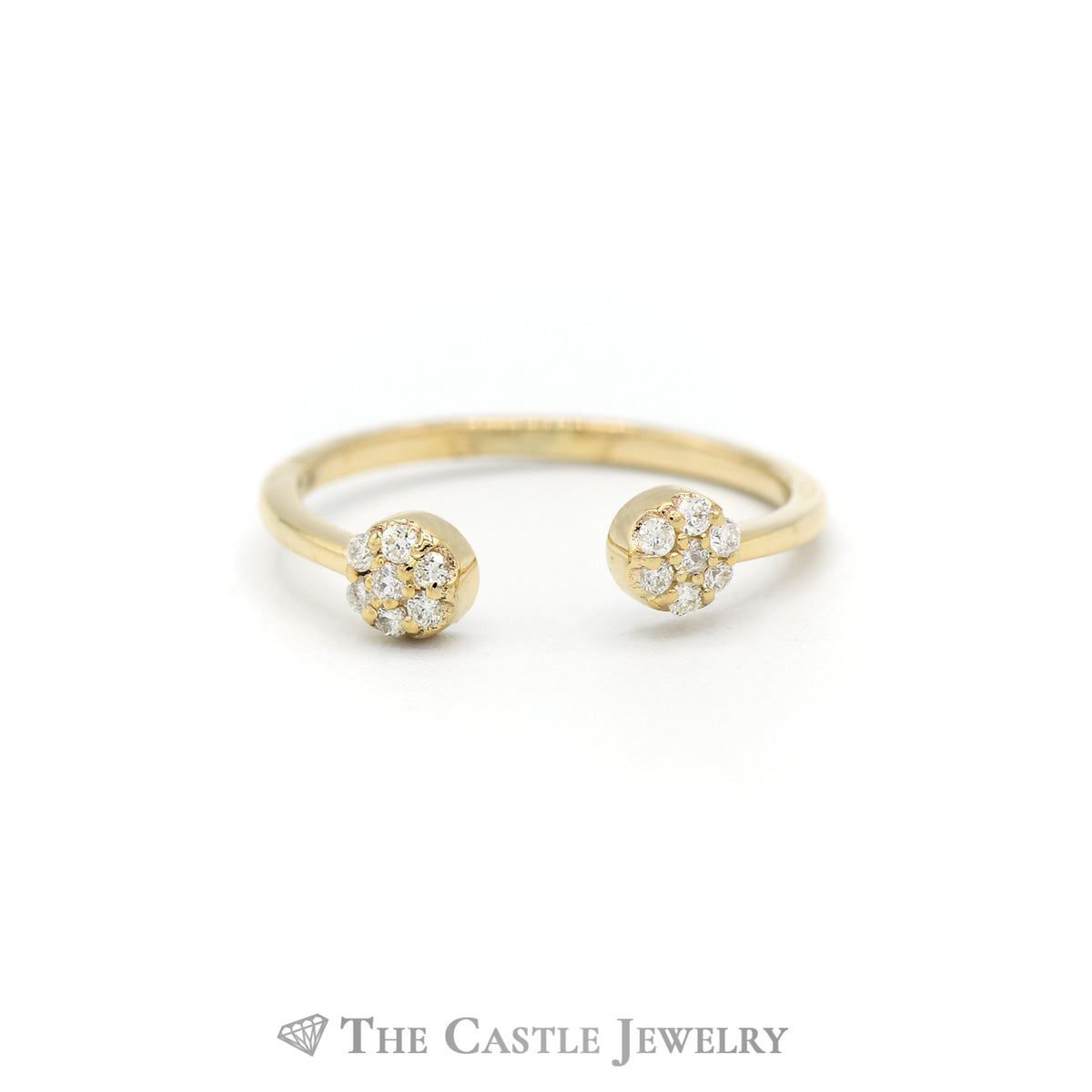 Open Style Double Diamond Cluster Ring in 10KT