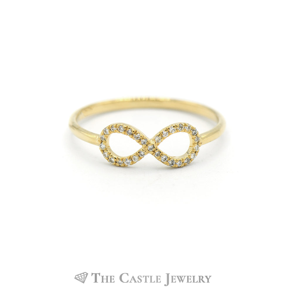 10k Yellow Gold Infinity Ring – Polished Finish, Size 4, Promise/Wedding/Anniversary Band