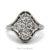 Unique Diamond Cluster ring with Open Designed 14k White Gold Mounting - Thumbnail 1
