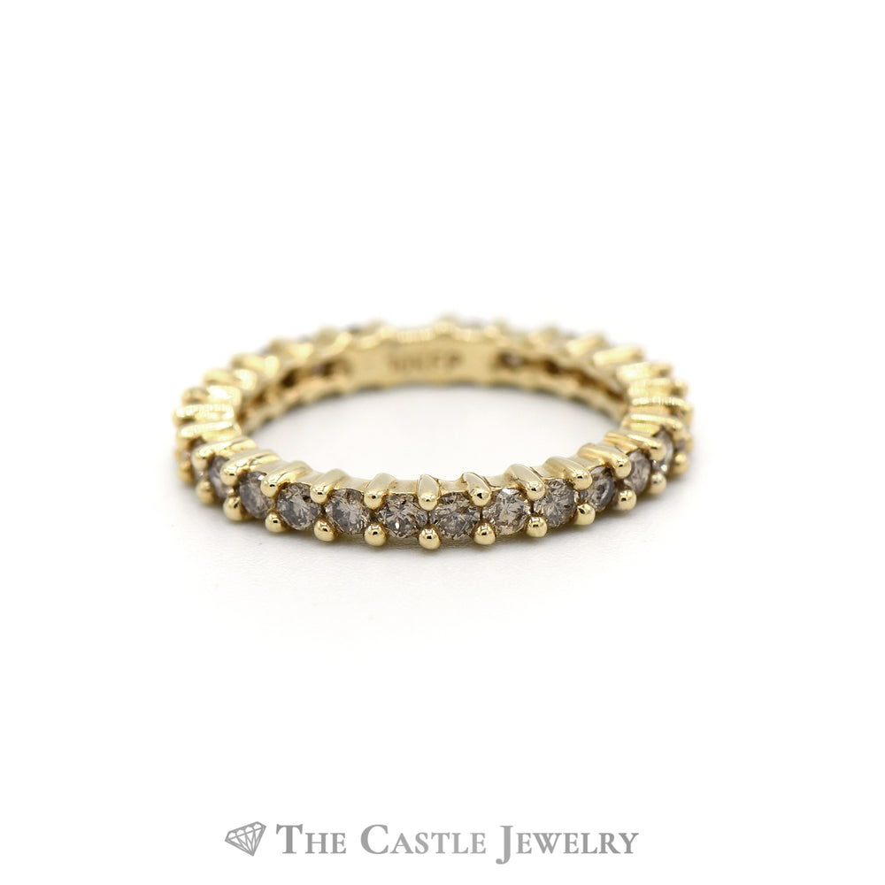 1CTTW Round Brilliant Cut Diamond Eternity Band in 10KT Yellow Gold