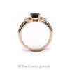 LeVian Oval Rhodolite Garnet Ring with White and Chocolate Diamond Accents in 14KT Strawberry Gold - Thumbnail 2