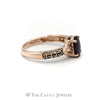 LeVian Oval Rhodolite Garnet Ring with White and Chocolate Diamond Accents in 14KT Strawberry Gold - Thumbnail 3