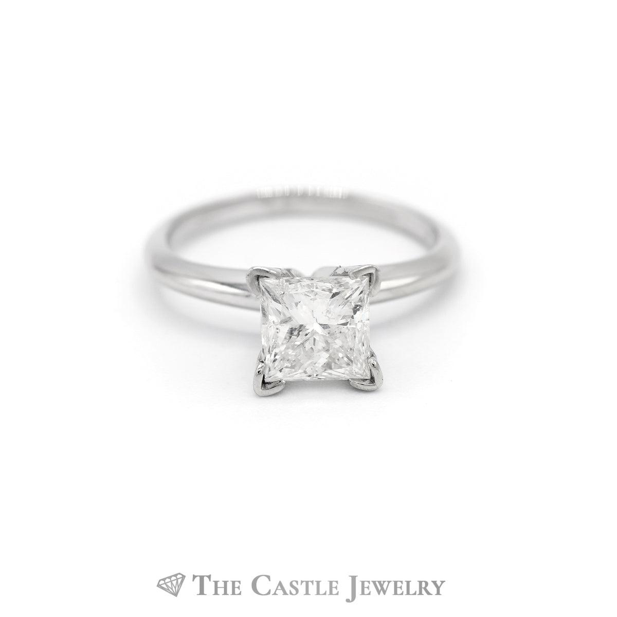 1.50CT Princess Cut Diamond Solitaire Engagement Ring in 14KT White Gold