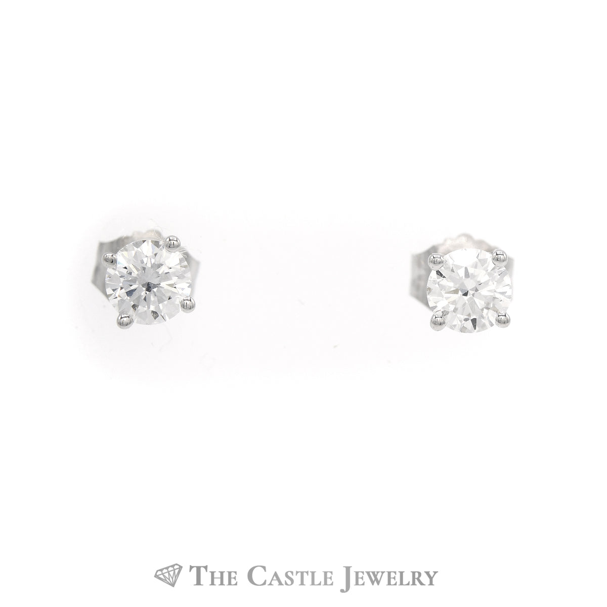 Lab Grown .50CTTW Round Diamond Studs in 14KT White Gold