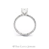 1.55CTTW Platinum Princess Cut Diamond Bridal Ring & Round Diamond Eternity Band - Thumbnail 2