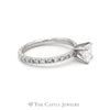 1.55CTTW Platinum Princess Cut Diamond Bridal Ring & Round Diamond Eternity Band - Thumbnail 3