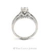 Round Diamond Solitaire Engagement Ring with Diamond Accents in 14k White Gold - Thumbnail 2