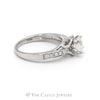 Round Diamond Solitaire Engagement Ring with Diamond Accents in 14k White Gold - Thumbnail 3