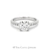 1.5ct Round Lab Grown Diamond Engagement Ring with Diamond Accents in 14k White Gold - Thumbnail 1