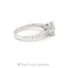 1.5ct Round Lab Grown Diamond Engagement Ring with Diamond Accents in 14k White Gold - Thumbnail 3