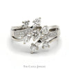1cttw Free Form Diamond Cluster Ring in 14k White Gold - Thumbnail 1