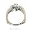 1cttw Free Form Diamond Cluster Ring in 14k White Gold - Thumbnail 4