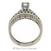 1cttw Triple Ring Bridal Set with Princess Cut Diamond Solitiare and Round Diamond Accents in 14k White Gold - Thumbnail 2