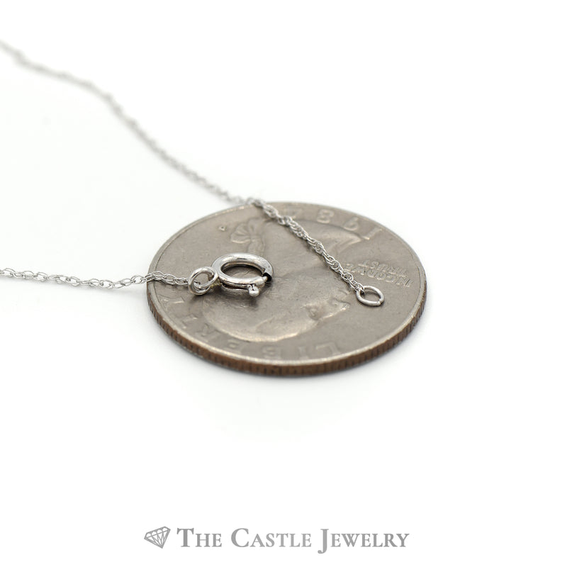 Round Diamond Cross Pendant on 18" Rope Chain in 10KT White Gold