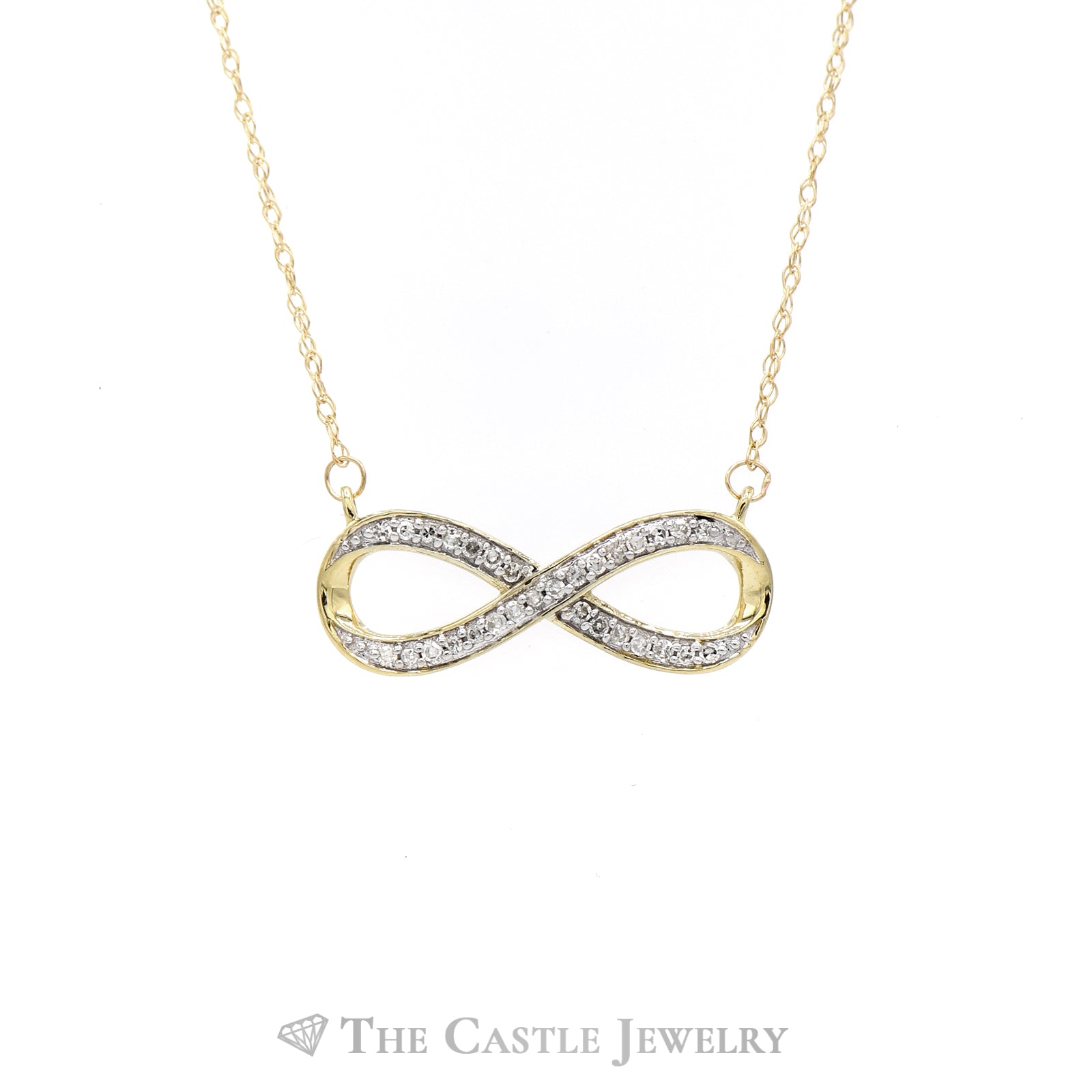Diamond Infinity Pendant & Chain Necklace in 10k – The Castle Jewelry