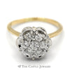 3/4cttw 7 Diamond Cluster Ring with Scalloped Setting in 14k Yellow Gold - Thumbnail 1