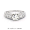 1.75cttw Old European Cut Diamond Engagement Ring with Princess Cut Diamond Accents in 18k White Gold - Thumbnail 1