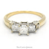 3/4cttw Princess Cut 3 Stone Diamond Engagement Ring in 14k Yellow Gold - Thumbnail 1