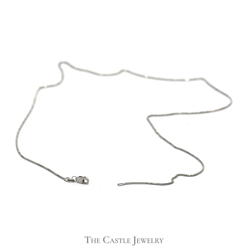 10k White Gold 22 Inch Box Link Chain with Lobster Clasp