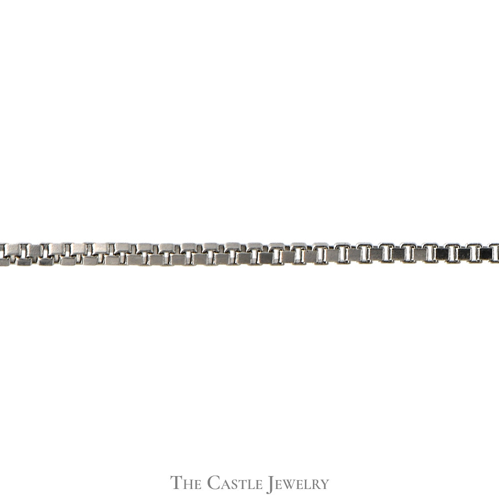 10k White Gold 22 Inch Box Link Chain with Lobster Clasp