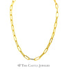 18" Stellari Gold 6mm Paperclip Chain in 18k Gold Plated Sterling Silver - Thumbnail 1