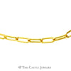 18" Stellari Gold 6mm Paperclip Chain in 18k Gold Plated Sterling Silver - Thumbnail 2