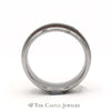 8mm Tungsten Wedding Band with Double Row of Bourbon Barrell Wood Design - Thumbnail 2