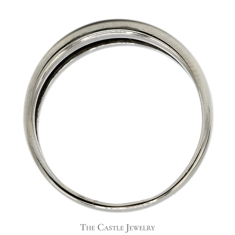 Men's 1/4cttw Nick Set Diamond Wedding Band in 14k White Gold