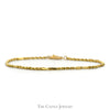 9 inch 14k Yellow Gold Figaro Rope Chain Bracelet with Barrel Clasp - Thumbnail 1