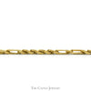 9 inch 14k Yellow Gold Figaro Rope Chain Bracelet with Barrel Clasp - Thumbnail 2
