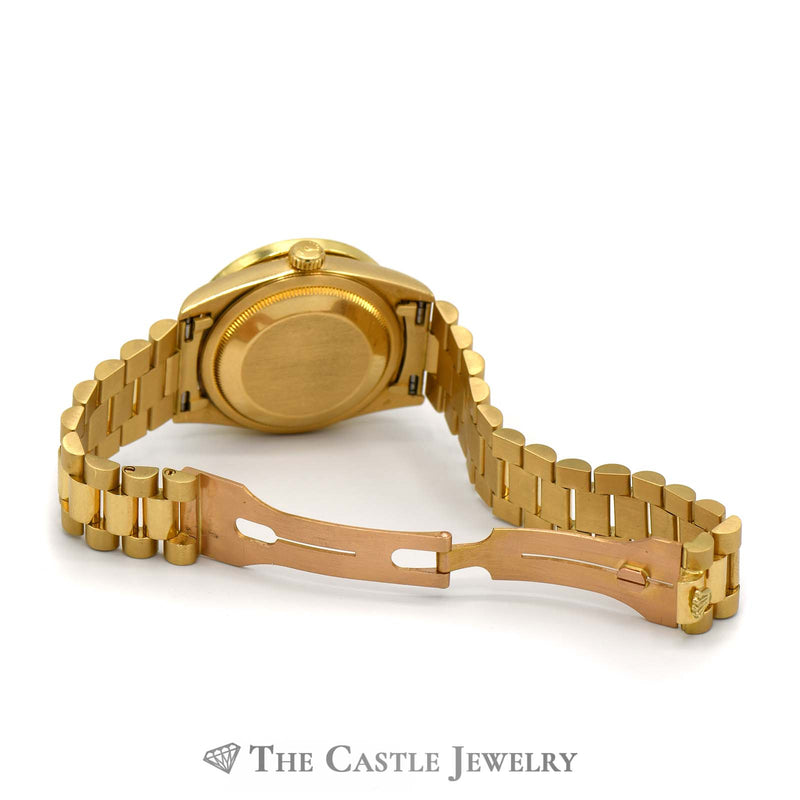 Rolex Presidential Day-Date 18238 with Black Mother of Pearl Dial & Diamond Bezel in 18k Yellow Gold